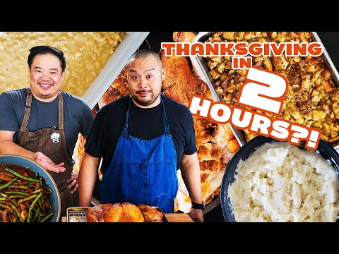 A THANKSGIVING MIRACLE! David Chang and Friends Make a FULL Thanksgiving Dinner in 2 hours?!?!
