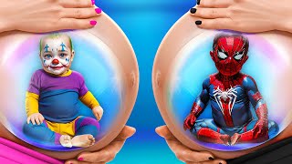 I am pregnant with Spiderman and Joker baby! 🤯👶 Parenting pregnancy crafts and hacks