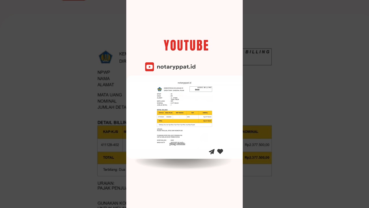 Validasi PPh PHTB Akun Wajib Pajak