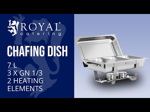 vídeo - Chafing dish - 3 x GN 1/3 - 7 L - 2 soportes de combustible