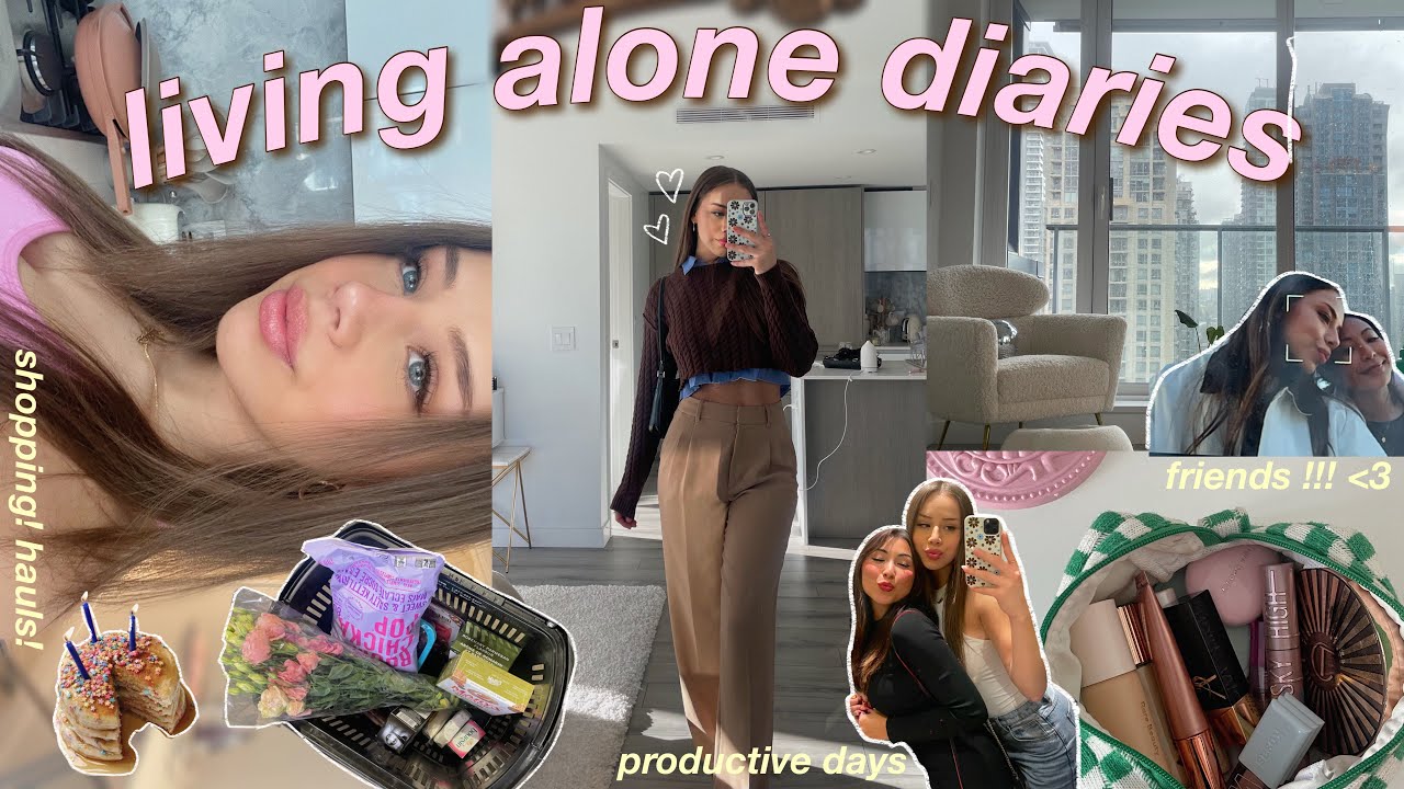 LIVING ALONE DIARIES | productive days, hosting friends at my apartment, + shopping/hauls! 🎀