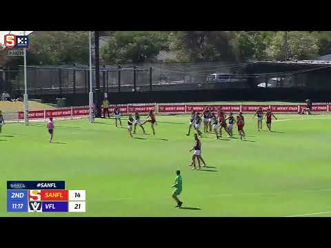 AAMI State Game - West End State Team's Lachie Hosie crumbs and snaps