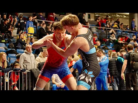 U20 Vendel Kopasz (HUN) vs Taavi Link (EST) 87kg. Greco-r men wrestling. B-cam-man