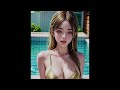 Bikini Swimming Pool AI Girls Aiart Beauty Lookbook