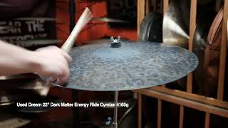 Video thumbnail for Used Dream 22" Dark Matter Energy Ride Cymbal 4165g by Wood & Weather Drum Shop