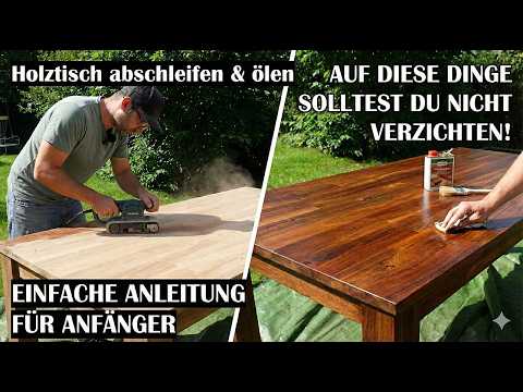 Sanding and oiling a wooden table - these are things you absolutely need to know as a beginner! 👌...