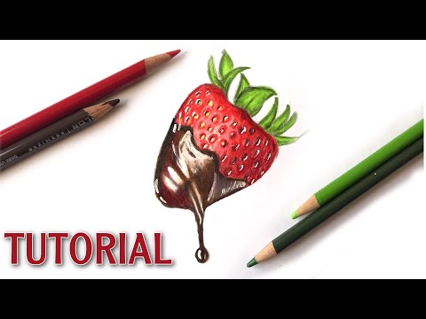 How To Draw A Chocolate Strawberry | Color Pencil Tutorial