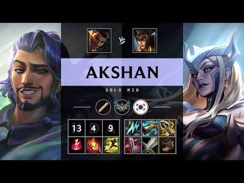 Akshan Mid vs Cassiopeia: Triple Kill, Unstoppable - KR Challenger Patch 25.S1.1
