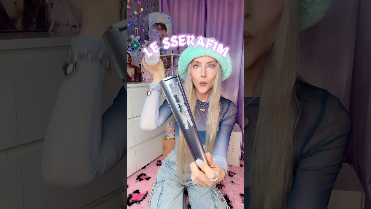 FINALLY! my first girl group lightstick! 🙈🎀 unboxing LE SSERAFIM lightstick & album! ✨ #lesserafim
