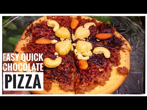 फक्त तीन साहित्यात चॉकलेट पिझ्झा, unique dessert chocolate pizza, chocolate pizza in 10 minutes