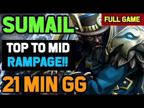 OMG Sumail Gets RAMPAGE from Top lane to Mid Lane with his 7.21 Kunkka