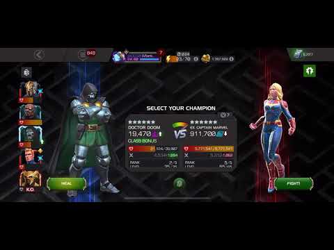 Doctor Doom vs Abyss of Legends Captain Marvel solo!!! 5.7miliion Health-Marvel Contest of Champions