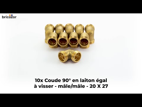Coude laiton égal à visser - 90 ° - Mâle / Mâle - Sachet de 10 BRICOZOR