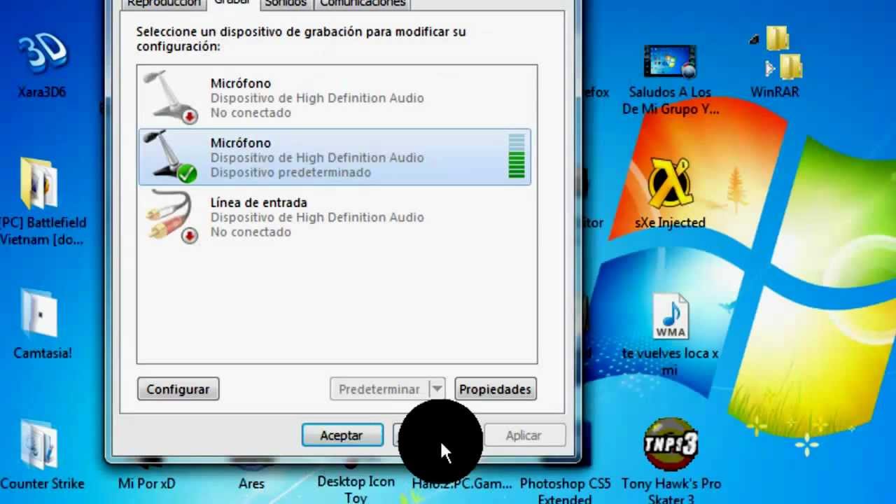 ¿Cómo configuro el micrófono en Windows 7?