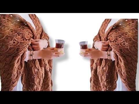 How to crochet a triangle shawl for beginners, step by step,crochet a scarf for beginners