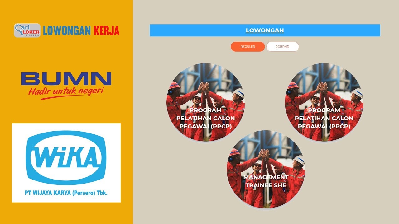 Lowongan Kerja Terbaru BUMN PT Wijaya Karya (PT WIKA)