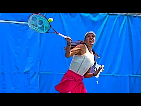 Court Level View of Offensive Women's Tennis