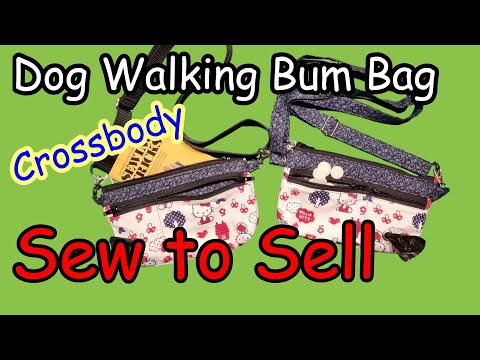 Sew to Sell Multifunction crossbody bum bag fanny pack dog walking treat carry all phone holder