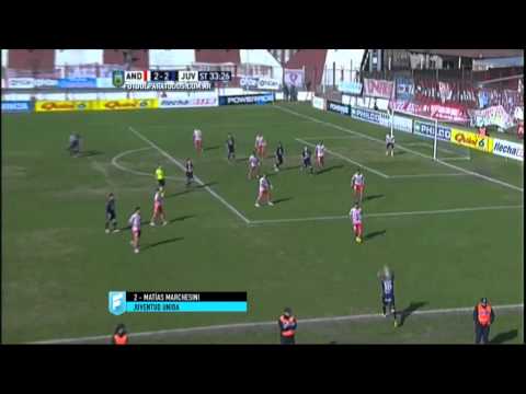 Gol de Marchesini. Los Andes 2 - Juventud Unida 2. Fecha 27. B Nacional 2015. FPT