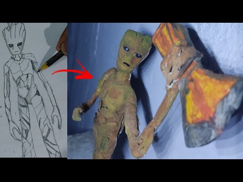 Groot Sculpture Timelapse-Groot From Avengers Infinity War
