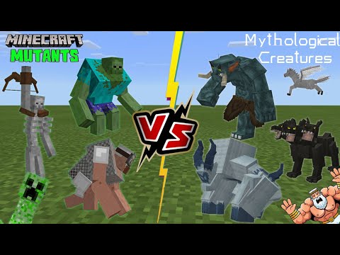 CoolFire Gaming - Mythological Creatures ADDON VS Mutant Monsters in Minecraft (Minotaur, Yeti, Cerberus)