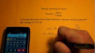 Determining Mass from Density and Volume