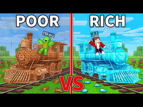JJ's RICH Train vs Mikey's POOR Train Build Battle in Minecraft - Maizen