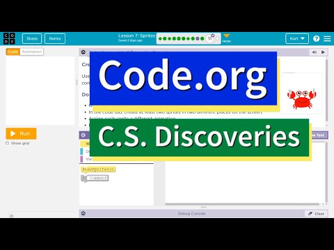 Code.org Lesson 8.10 Sprites | Tutorial with Answers | Unit 3 C.S. Discoveries
