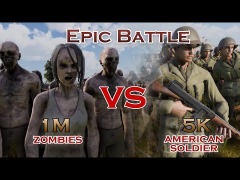 Can 5K American Soldier Survive to 1 Million Zombies? - Ultimate Epic Battle Simulator 2 (#6)