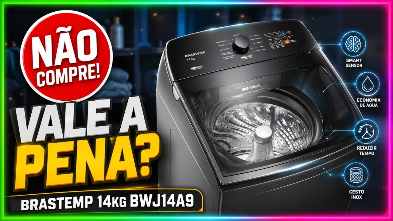 Miniatura da avaliação em vídeo de Lava e Seca Brastemp Titanium Inteligente B= Smart 14Kg/8Kg