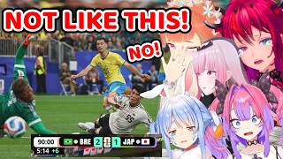 Pekora, Vivi and Hololive EN Girls is Heart Broken after Japan Lost to Brazil at 96th Minute