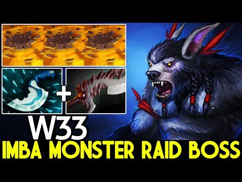 W33 [Ursa] Imba Monster Raid Boss Solo Kill Every Hero 7.23 Dota 2