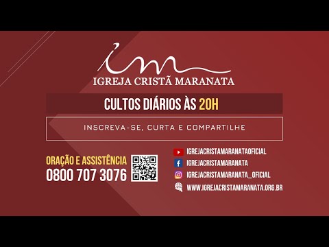 11/12/2022 - [CULTO 20H] Igreja Cristã Maranata - Domingo
