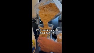 CEO works as a barista