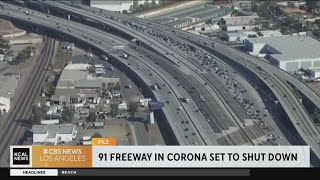 Westbound 91 Freeway to close in Corona for repairs this weekend