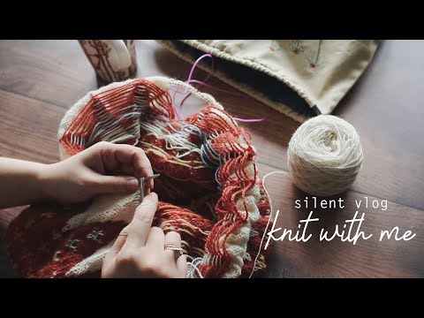 knit with me - lofi knitting - visual diary - relaxing piano music - silent vlog - layered sounds