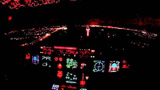 preview picture of video 'Poznan EPPO Cockpit view landing 28 night'