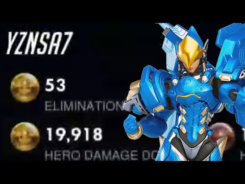 53 ELIMS! POTG! YZNSA #1 ECHO + PHARAH GAMEPLAY OVERWATCH SEASON 28 TOP 500