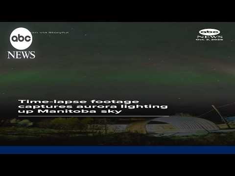 Time-lapse footage captures aurora lighting up Manitoba sky