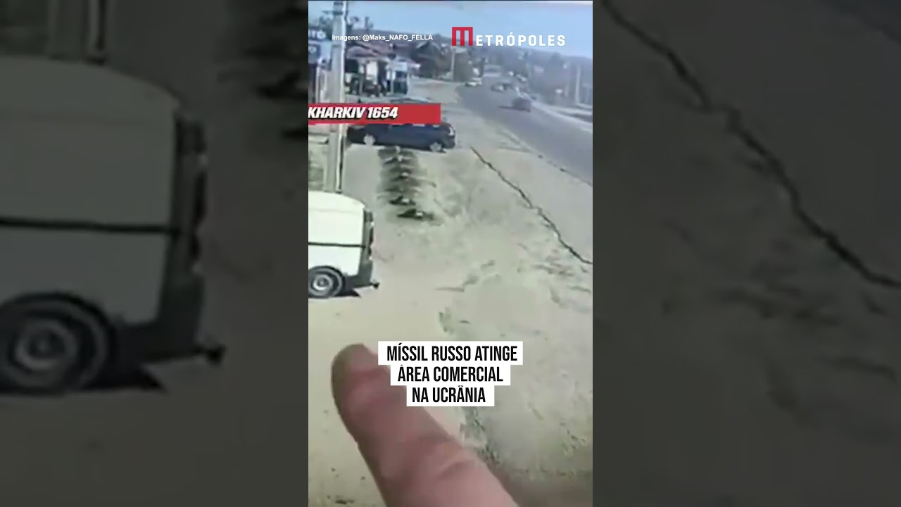 Míssil russo atinge área comercial na Ucrânia
