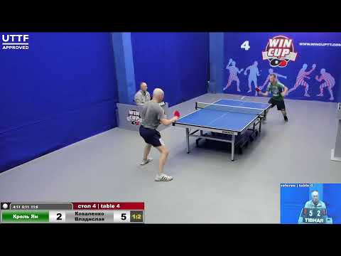 22:00 Кроль Ян (1:3) Коваленко Владислав стол 4 Юг-4 02.06.21