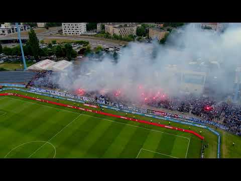 Ruch Chorzów - Motor Lublin /widok z drona/oprawa kibiców Ruchu
