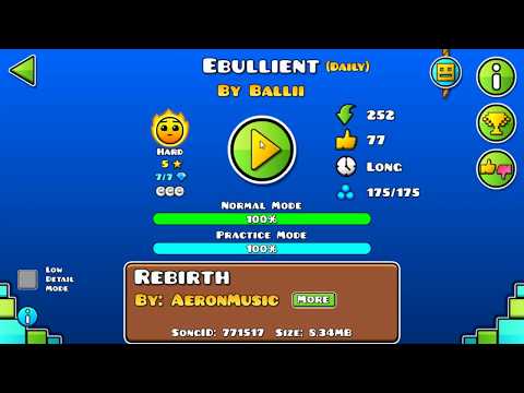 [GD] "Ebullient" by Ballii (Daily level) (All Coins) | Geometry Dash 2.113