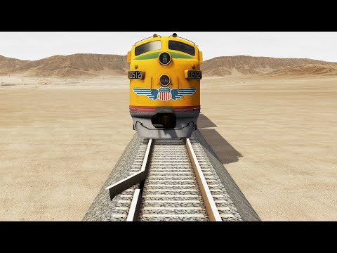 Train Vs Insane Broken Rail Track Crossing - BeamNG.Drive