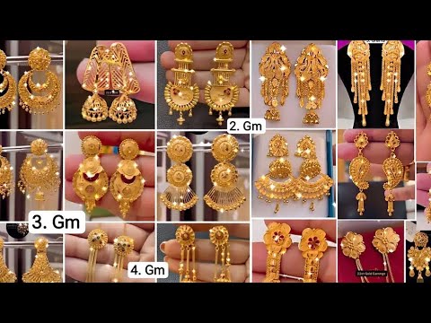 new gold stud earrings designs with price ||#earring