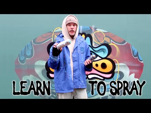 LEARN HOW TO SPRAY PAINT! For beginners: Graffiti, Mural & Street Art Techniques - An Easy Tutorial