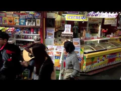 Busking in Fremantle Markets