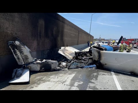 2 Survive Fiery Plane Crash on California Freeway