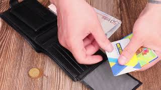 Класичний чоловічий гаманець з натуральної гладкої шкіри Canpellini 21792 чорний