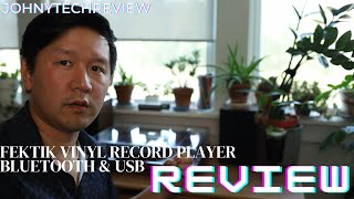 Fektik Vinyl Record Player Review 2025 – Bluetooth, USB, & Built-in Speakers All-in-One Turntable